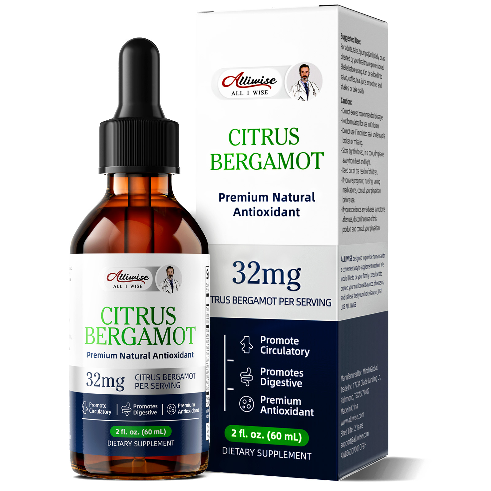 Health With Wellness - Alliwise Bergamout Extract Drops for Promoting