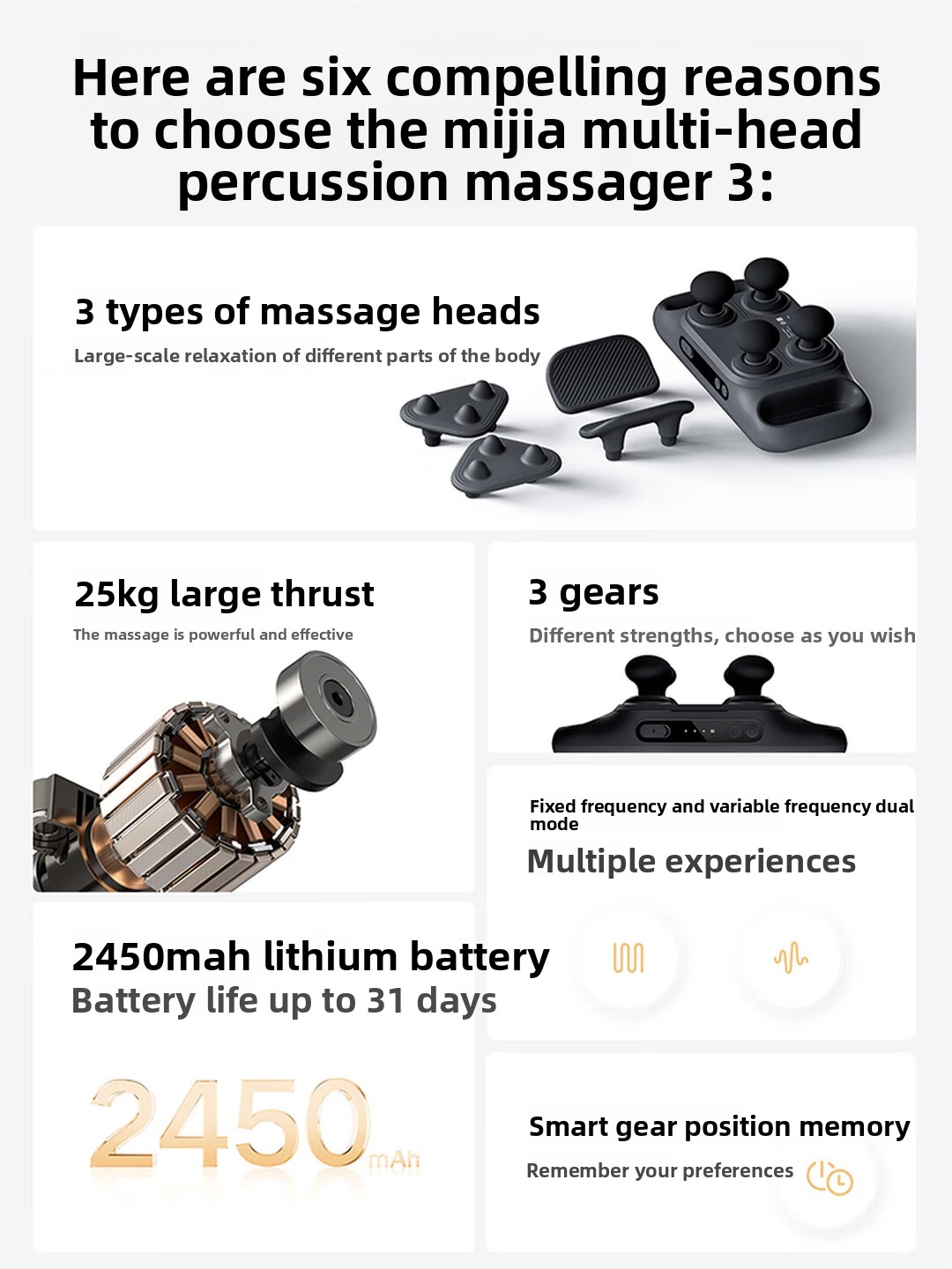 Mijia Multi‑Head Massage Gun 3 - Health Wellness Fitness recension och pris