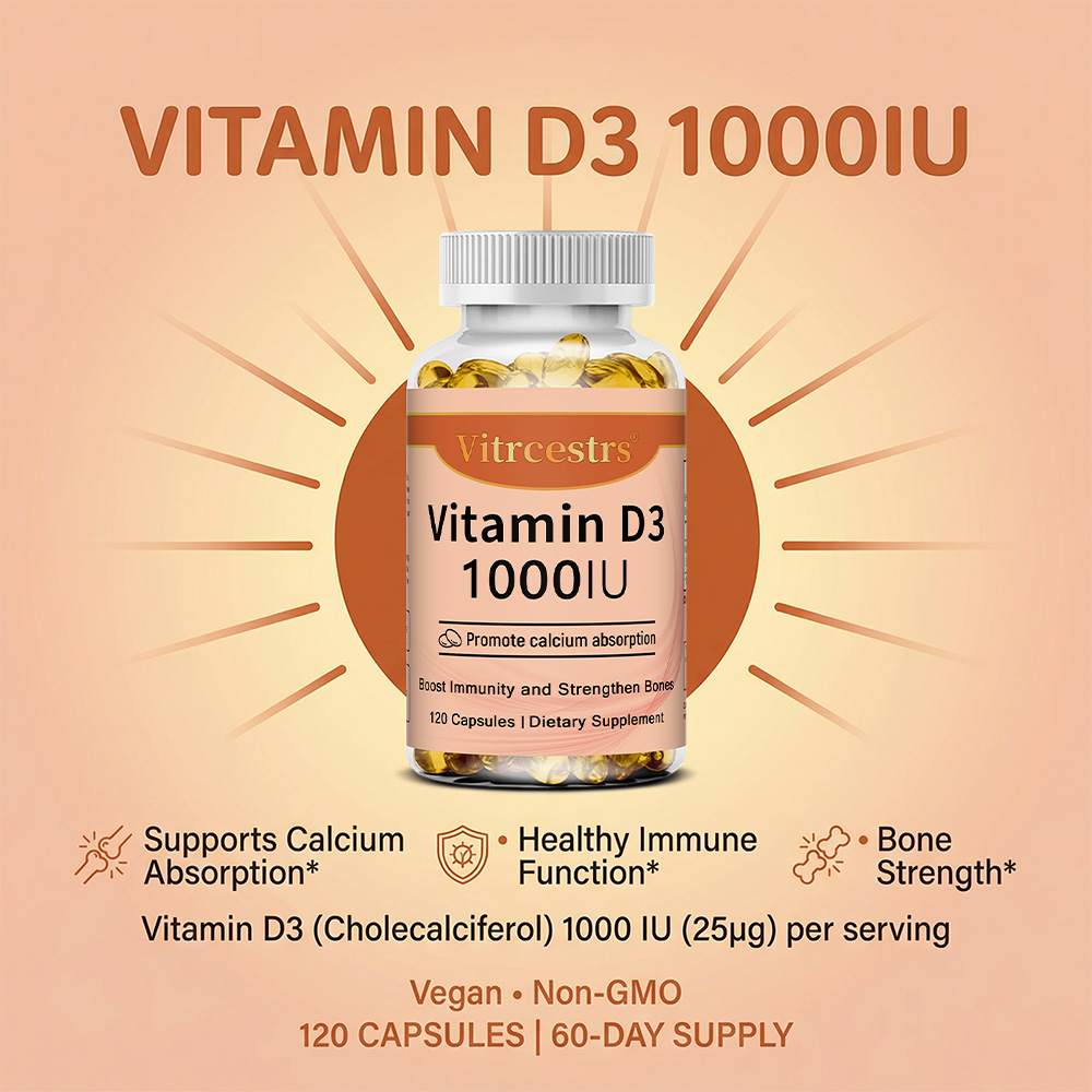 Vitamin D3 1000 IU Capsules, S - Health With Wellness recension och pris