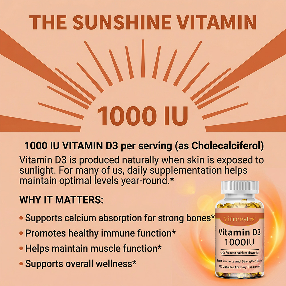 Vitamin D3 1000 IU Capsules, S - Health With Wellness recension och pris