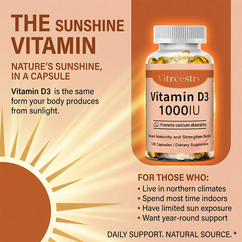 Vitamin D3 1000 IU Capsules, S - Health With Wellness recension och pris
