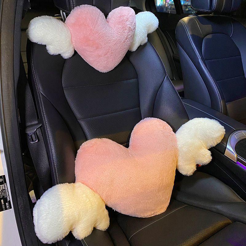 Cute Pink Heart Angel Wing Car - Neck Traction Pillow recension och pris