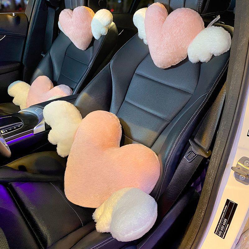 Cute Pink Heart Angel Wing Car - Neck Traction Pillow recension och pris