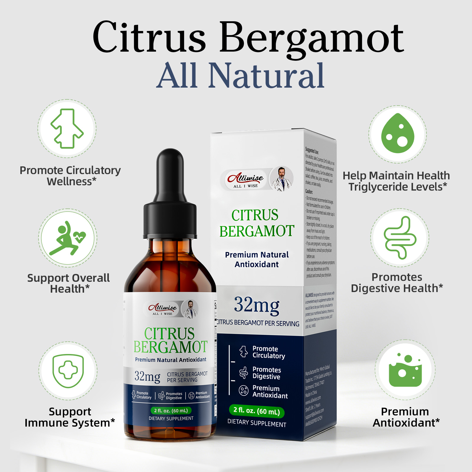 Alliwise Bergamout Extract Dro - Health With Wellness recension och pris